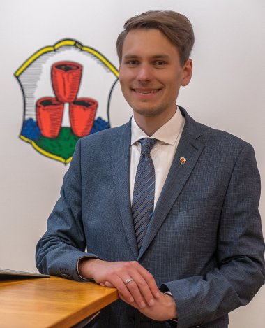 Bürgermeister Thomsen in seinem Büro