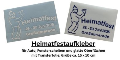 Heimatfestaufkleber für Auto, Fensterscheiben und glatte Oberflächen - 1 Heimatfestaufkleber für Auto, Fensterscheiben und glatte Oberflächen - 1