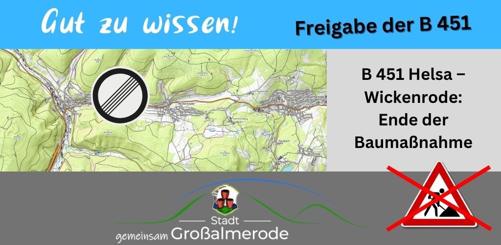 Ende der Sperrung der B451