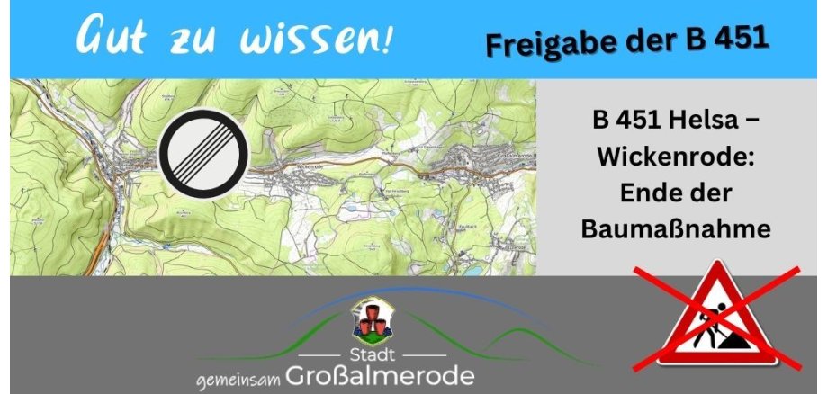 Ende der Sperrung der B451