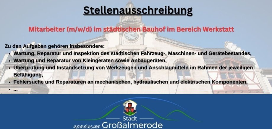 Stellenausschreibung Stellenausschreibung
