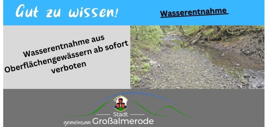 Verbot der Wasserentnahme