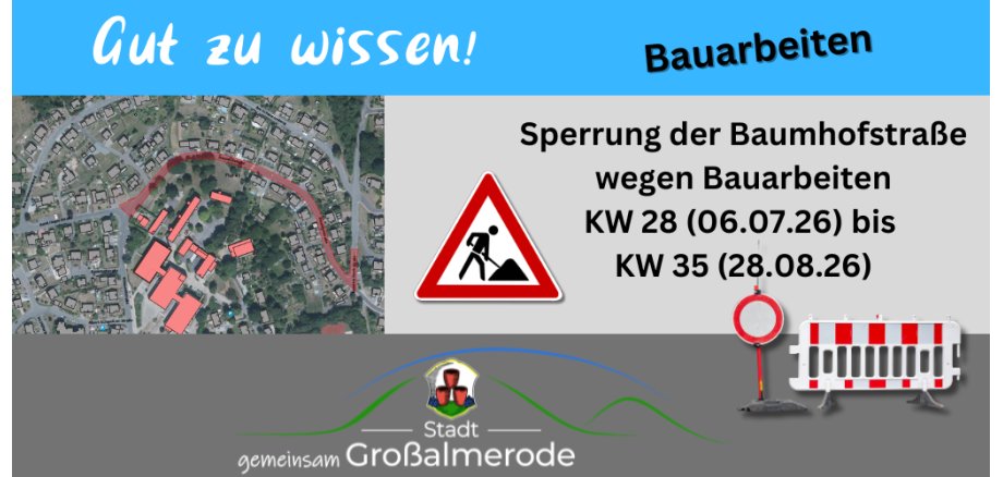 Bauarbeiten in der Baumhofstraße