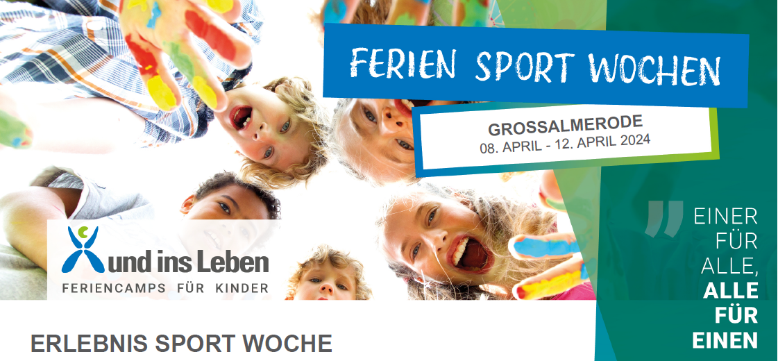 Kinder stehen im Kreis, haben bemalte Hände, lachen